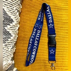 Dallas Cowboys Football Lanyard Blue Texas Star Keychain necklace gift 2 piece